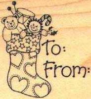 Christmas Stocking 'To/From' - Rubber Stamp