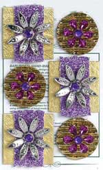 Topper Pack - Sparkly Purple/Pink Flower Toppers