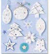 Silver Christmas Trees & Baubles - 3D Decoupage Stickers