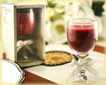 Petite Merlot Wine Glass Candle with Heart Charm