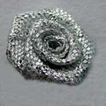 Silver Sparkly Rose Bud