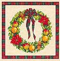 A4 Red Wreath with Border Designs x 4 - Decoupage Paper