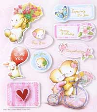 Bears on Tri-cycle - 3D Decoupage Stickers