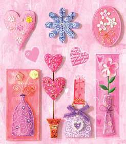 Hearts and Vases - 3D Decoupage Stickers
