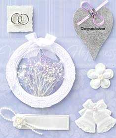 Wreath of White Flowers - 3D Decoupage Stickers