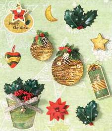 Pot of Holly - 3D Decoupage Stickers