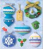 Blue Christmas Baubles - 3D Decoupage Stickers