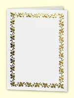 Foil Gold Embossed Leaves Card 150x203mm & Envelope