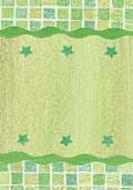 Border Panel - Shades of Green Wavy Star Panel