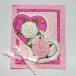 Hearts - Double Pink with Roses Topper
