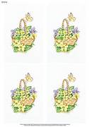 A4 Basket Lilac Primroses x 4 - Decoupage Paper