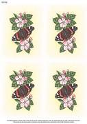 A4 Red Admiral Butterfly x 4 - Decoupage Paper