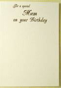 Mums Birthday White and Silver Card & Envelope