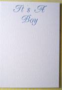 It's a Boy Blue and White Card and Envelope