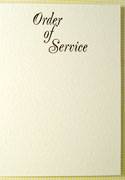 Order of Service Cream and Gold Card & Envelope