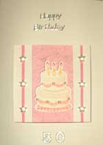 50th Birthday Cake Handmade Card