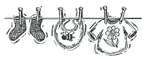 Baby Clothesline - Rubber Stamp