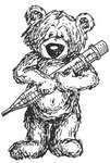 Pencil Bear - Rubber Stamp