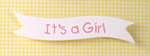 Banner - It's A Girl White & Pink Banner