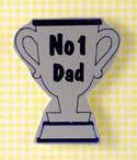 No 1 Dad Trophy Silver & Blue