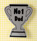No 1 Dad Trophy Silver & Black
