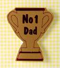 No 1 Dad Trophy Gold & Red