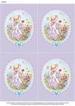 A4 Victorian Girl - Lilac x 4 - Decoupage Paper
