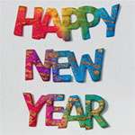 Happy New Year Diecut - Mulitcolour