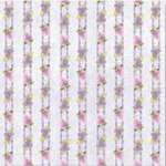 Lilac Flower Stripes Scrapbooking Paper 12x12"