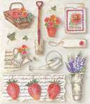 Gardening & Strawberries - 3D Decoupage Stickers
