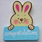 Wooden Congratulations Rabbit