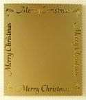 Xmas Panel - Large Merry Christmas Border Panel - Gold & Gold