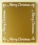 Xmas Panel - Large Merry Christmas Border Panel - Gold & White