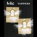 Pack of 2 luxury white angel toppers with feather wings
