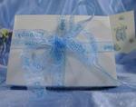Sheer Blue Ribbon with Glitter BABY Wording 1mtr