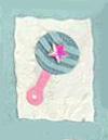 Baby's Rattle - Blue Topper Card