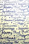 Christmas Greetings (Embossed Blue) - Vellum Paper