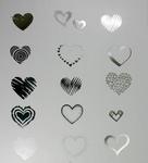 Diecut Assorted Silver Heart Shapes
