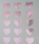 Diecut Assorted Pre Cut Metallic Pink Dotty Heart Shapes