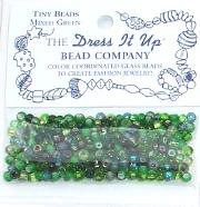 Mixed Green Glass Beads