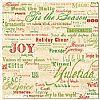 Christmas Joyful Words Scrapbooking Paper 12 x 12"