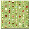 Christmas Glitzy Style Green Baubles Scrapbooking Paper 12 x 12"