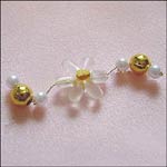FLOWER Bead Flower with Gold & Pearl Design