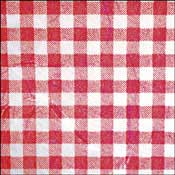 Machined Mulberry Paper - Red Checked